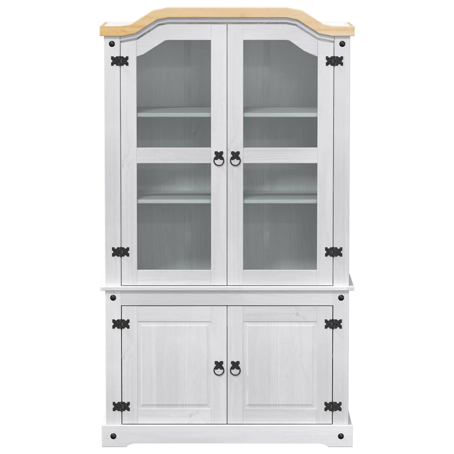 Display Cabinet White 103.5 x 42 x 180 cm Solid Pine Wood
