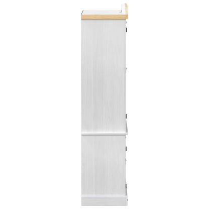 Display Cabinet White 103.5 x 42 x 180 cm Solid Pine Wood