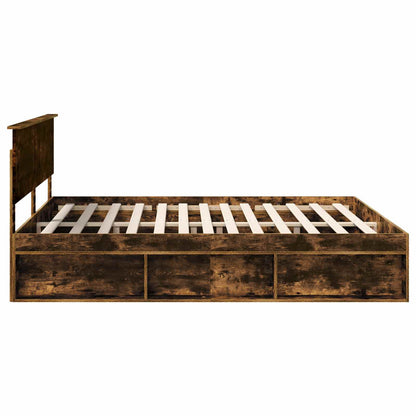 Bed Frame Smoked Oak 180 x 200 cm Engineered wood