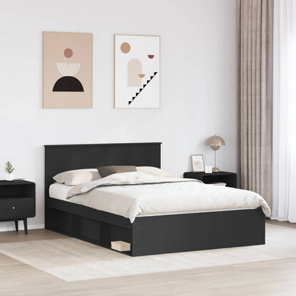 Bed Frame with Headboard Black 160 x 200 cm Engineered wood