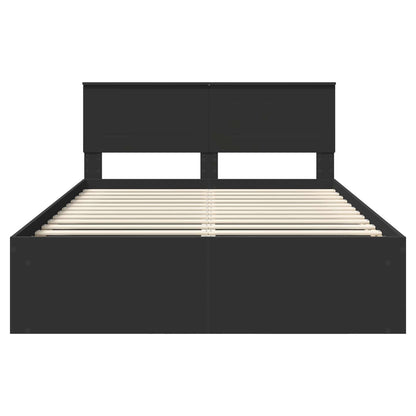 Bed Frame with Headboard Black 160 x 200 cm Engineered wood