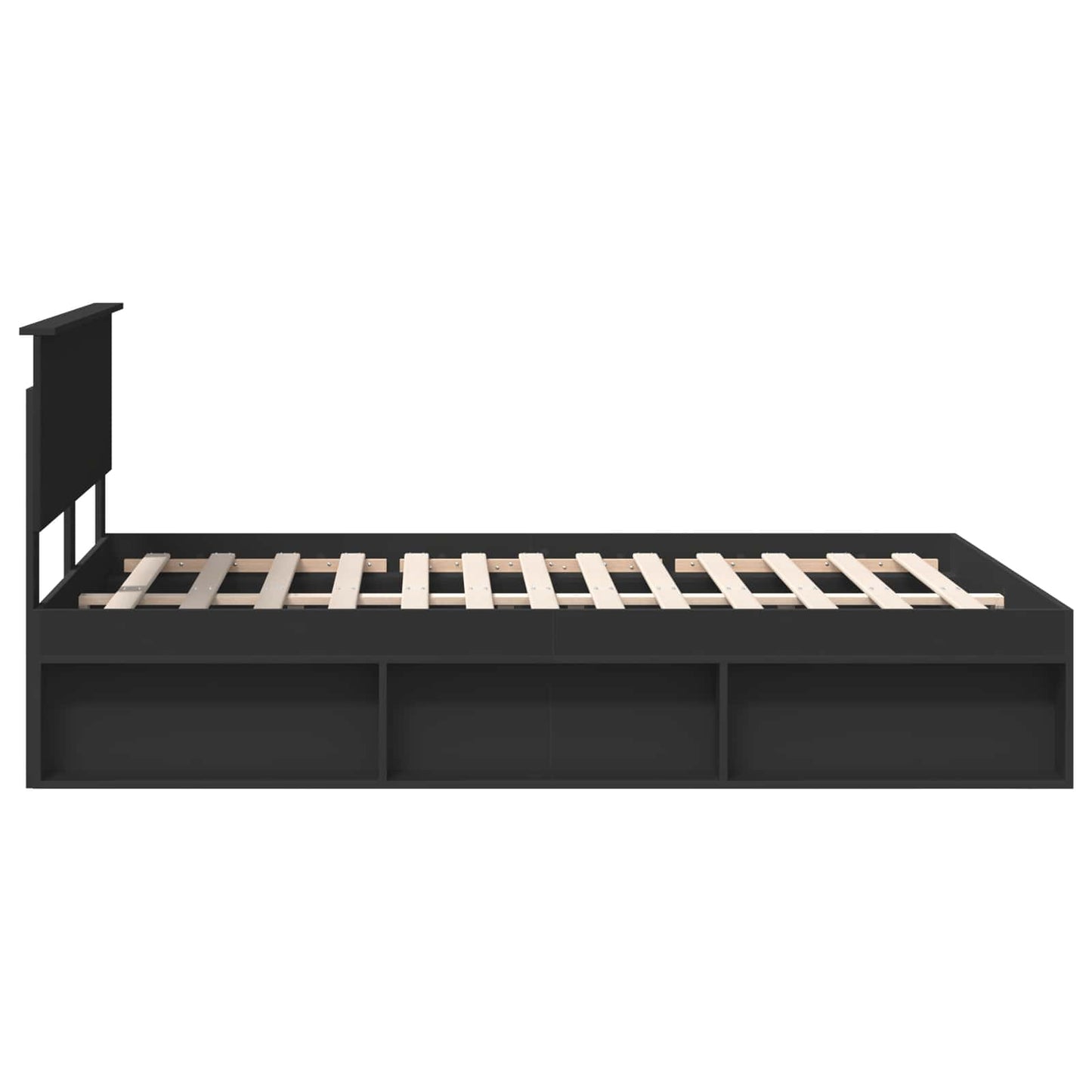 Bed Frame with Headboard Black 160 x 200 cm Engineered wood