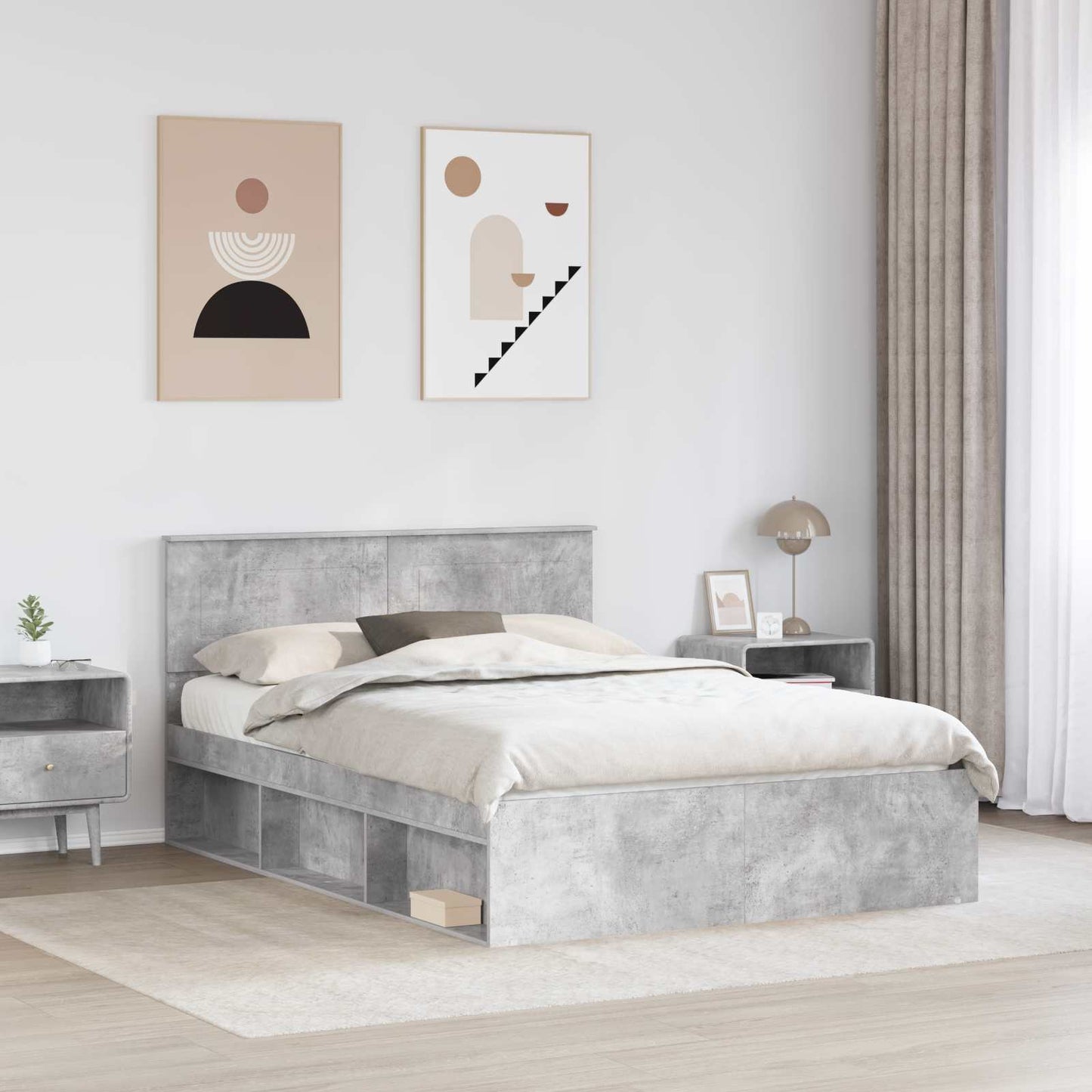 Bed Frame with Headboard Concerte 160 x 200 cm Engineered wood
