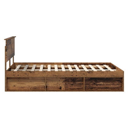 Bed Frame with Headboard Old Wood 150 x 200 cm Engineered wood