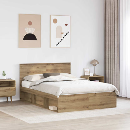 Bed Frame Artisian Oak 150 x 200 cm Engineered wood
