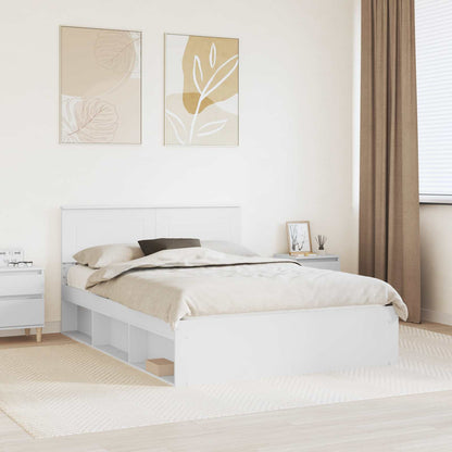 Bed Frame with Headboard White 140 x 190 cm Engineered wood