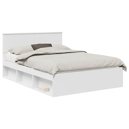 Bed Frame with Headboard White 140 x 190 cm Engineered wood