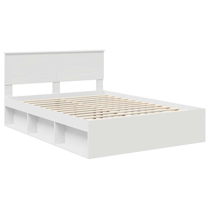 Bed Frame with Headboard White 140 x 190 cm Engineered wood