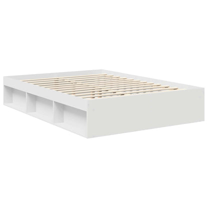 Bed Frame with Headboard White 140 x 190 cm Engineered wood