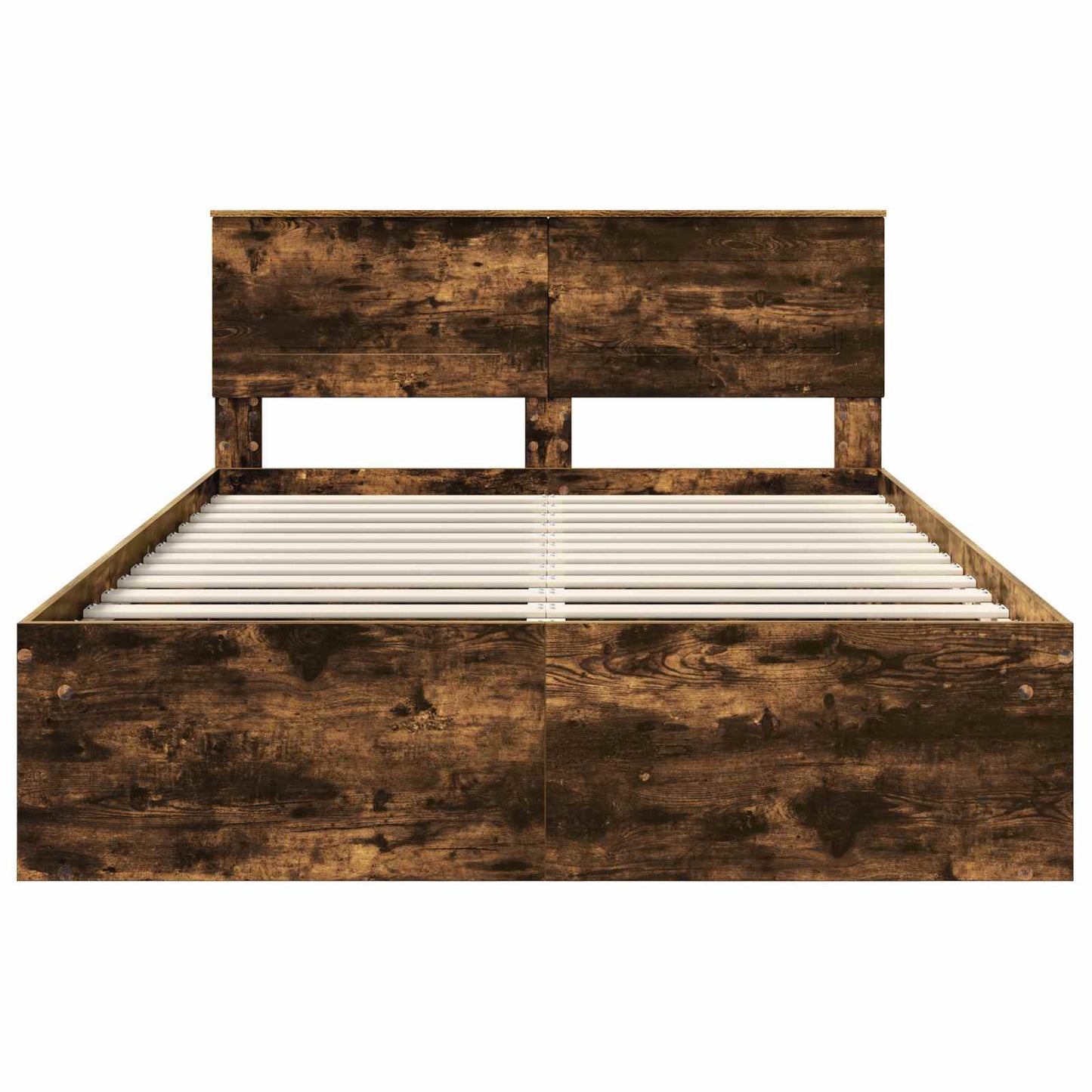 Bed Frame Smoked Oak 140 x 190 cm Engineered wood