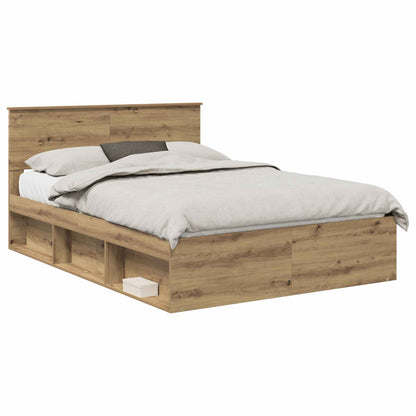 Bed Frame Artisian Oak 140 x 190 cm Engineered wood