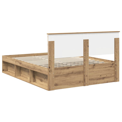 Bed Frame Artisian Oak 140 x 190 cm Engineered wood