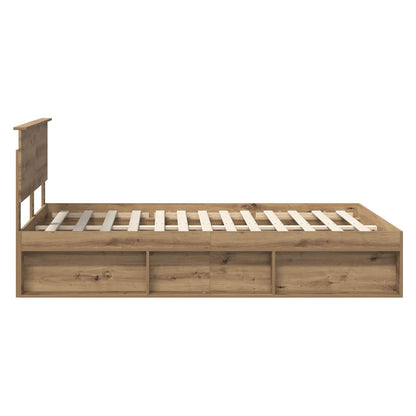 Bed Frame Artisian Oak 140 x 190 cm Engineered wood