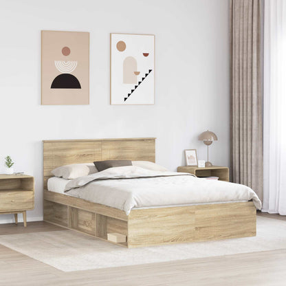 Bed Frame with Headboard Sonoma 140 x 200 cm Engineered wood