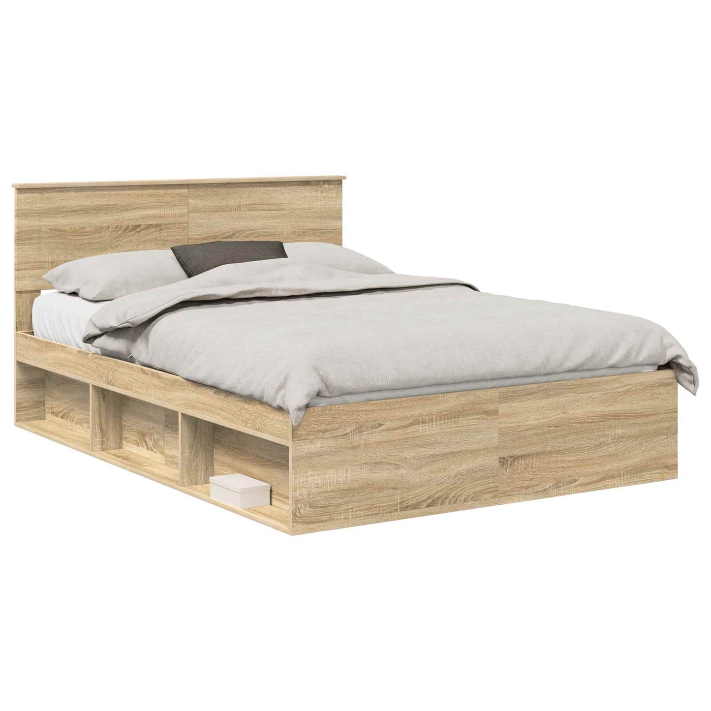Bed Frame with Headboard Sonoma 140 x 200 cm Engineered wood