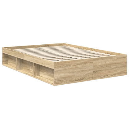Bed Frame with Headboard Sonoma 140 x 200 cm Engineered wood