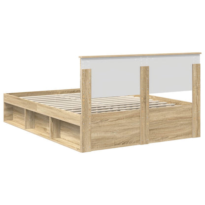 Bed Frame with Headboard Sonoma 140 x 200 cm Engineered wood