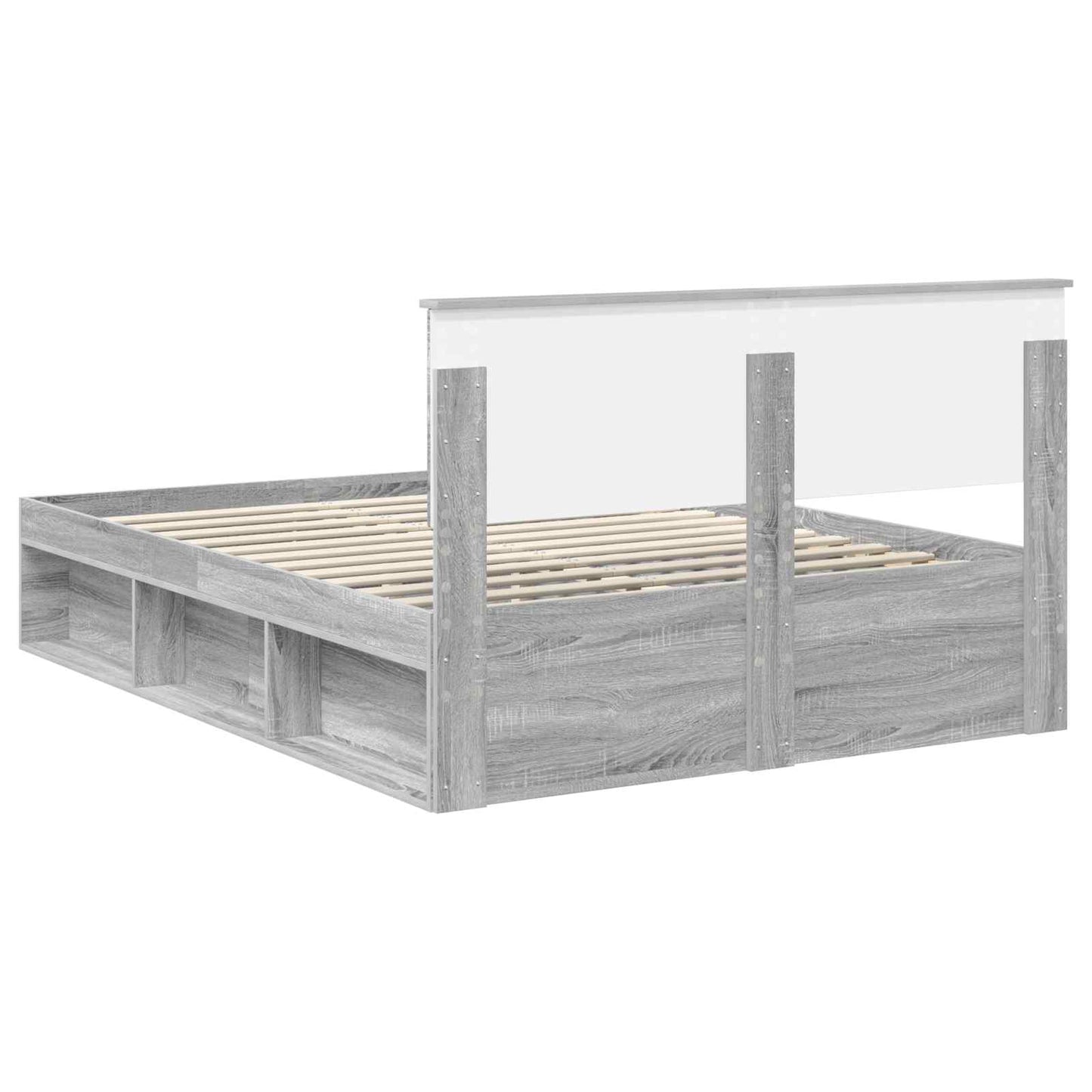 Bed Frame Grey Sonoma 140 x 200 cm Engineered wood