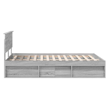 Bed Frame Grey Sonoma 140 x 200 cm Engineered wood