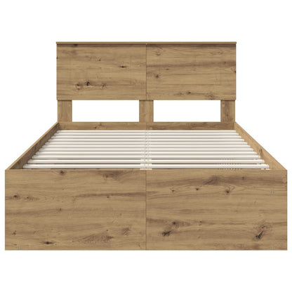 Bed Frame Artisian Oak 135 x 190 cm Engineered wood