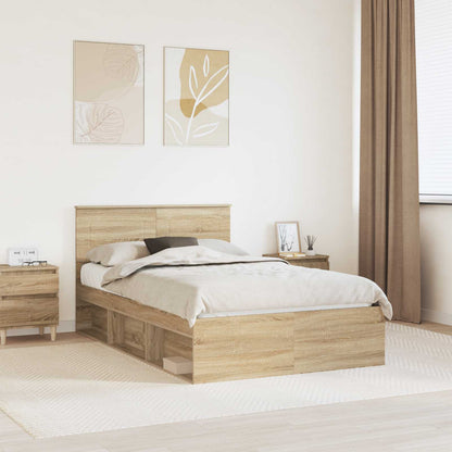 Bed Frame with Headboard Sonoma 120 x 190 cm Engineered wood