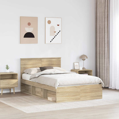 Bed Frame with Headboard Sonoma 120 x 190 cm Engineered wood