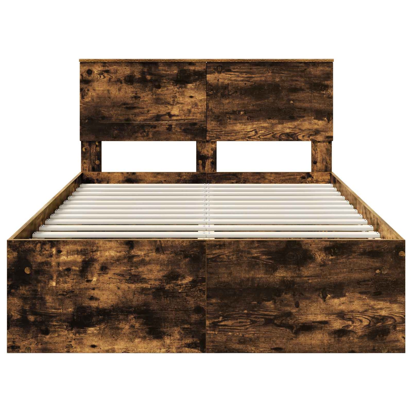 Bed Frame Smoked Oak 120 x 190 cm Engineered wood