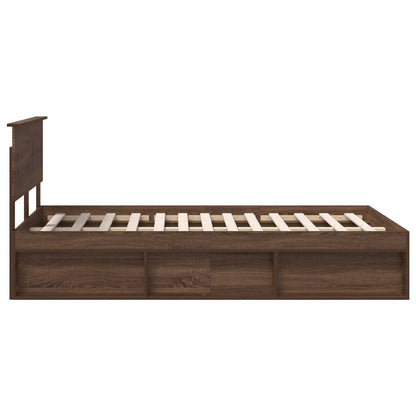 Bed Frame with Headboard Brown Oak 120 x 190 cm Engineered wood