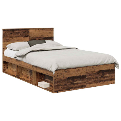 Bed Frame with Headboard Old Wood 120 x 190 cm Engineered wood