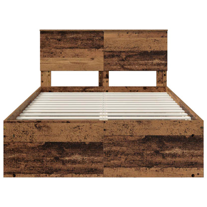 Bed Frame with Headboard Old Wood 120 x 190 cm Engineered wood