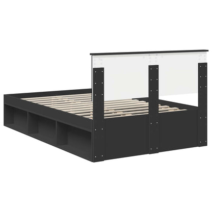 Bed Frame with Headboard Black 120 x 200 cm Engineered wood