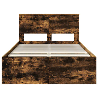 Bed Frame Smoked Oak 120 x 200 cm Engineered wood