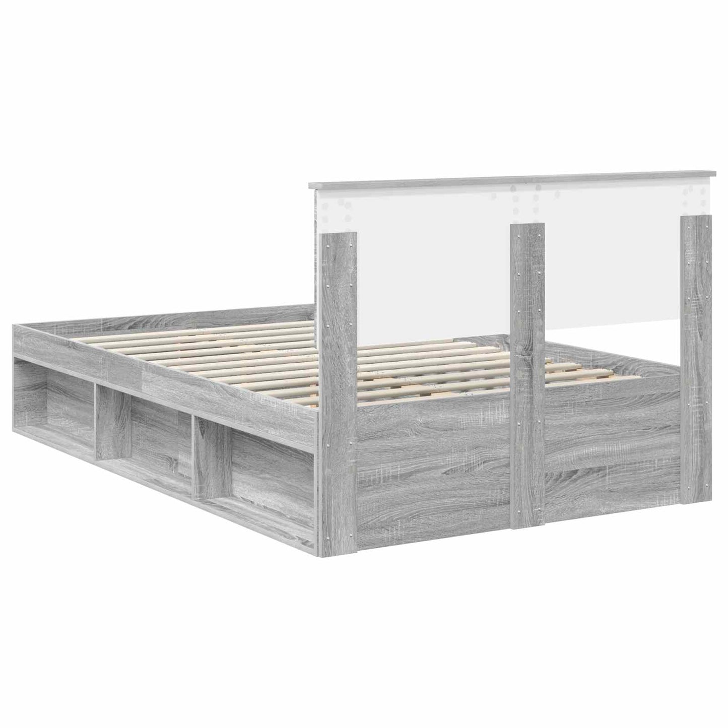 Bed Frame Grey Sonoma 120 x 200 cm Engineered wood