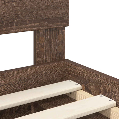 Bed Frame with Headboard Brown Oak 120 x 200 cm Engineered wood