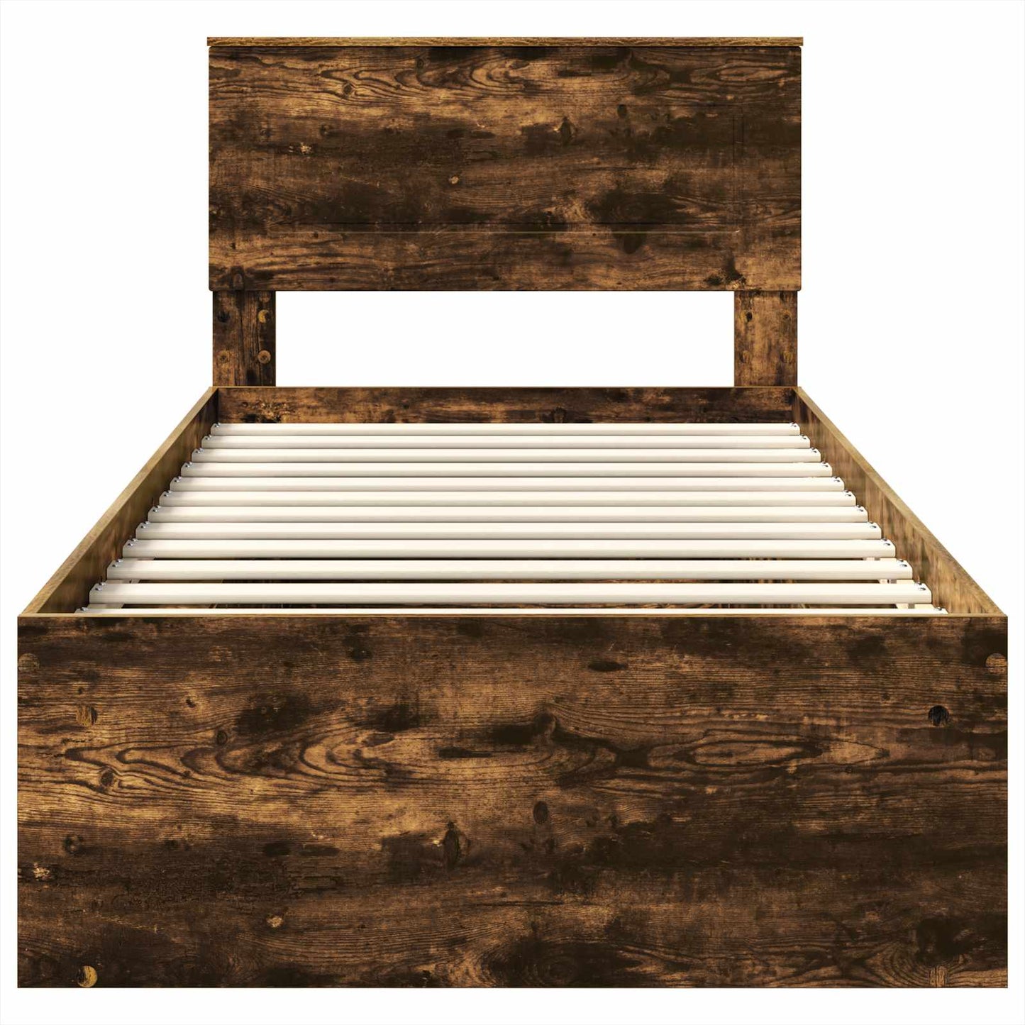 Bed Frame Smoked Oak 100 x 200 cm Engineered wood