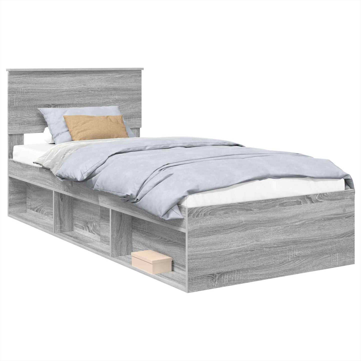 Bed Frame Grey Sonoma 100 x 200 cm Engineered wood