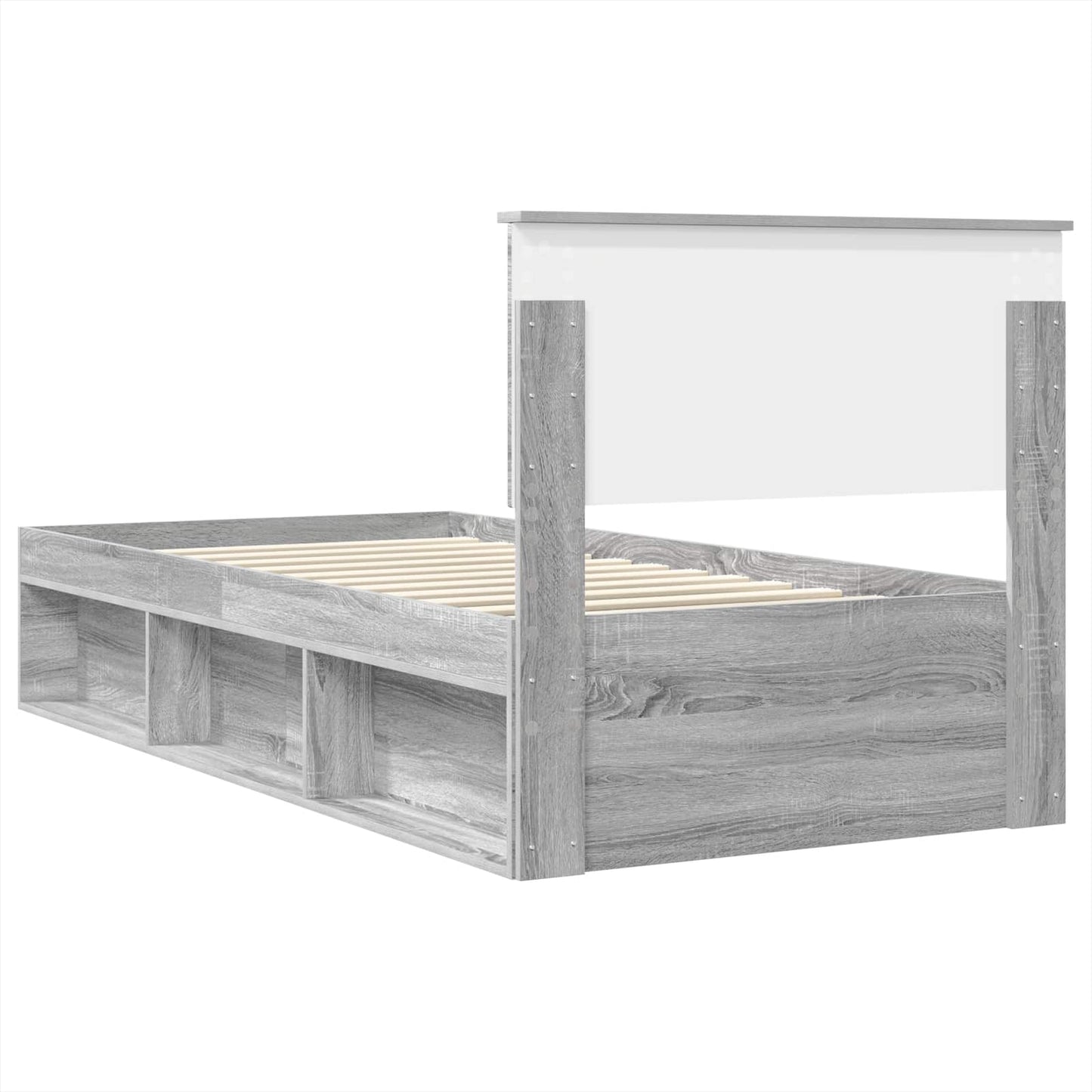 Bed Frame Grey Sonoma 100 x 200 cm Engineered wood