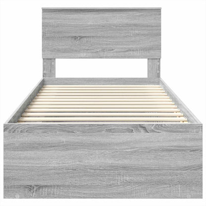 Bed Frame Grey Sonoma 100 x 200 cm Engineered wood