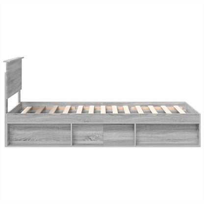 Bed Frame Grey Sonoma 100 x 200 cm Engineered wood