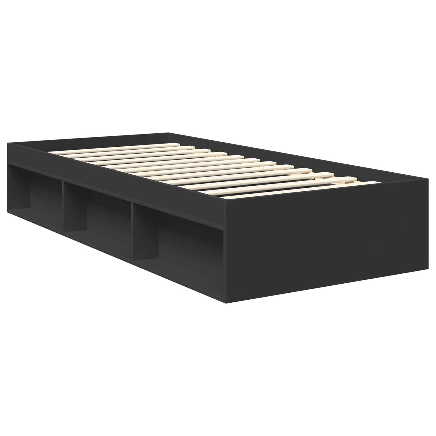 Bed Frame with Headboard Black 90 x 190 cm Engineered wood