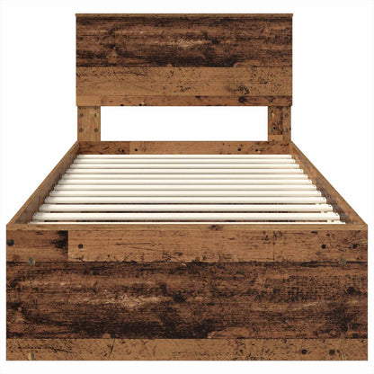 Bed Frame with Headboard Old Wood 90 x 190 cm Engineered wood