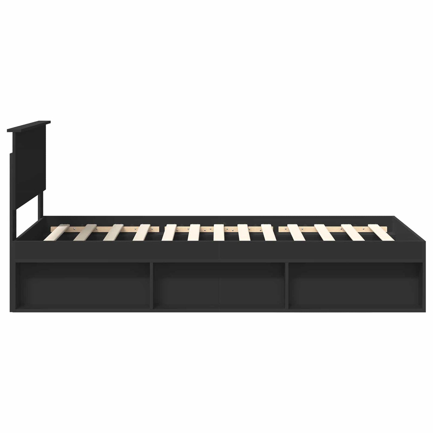 Bed Frame with Headboard Black 90 x 200 cm Engineered wood
