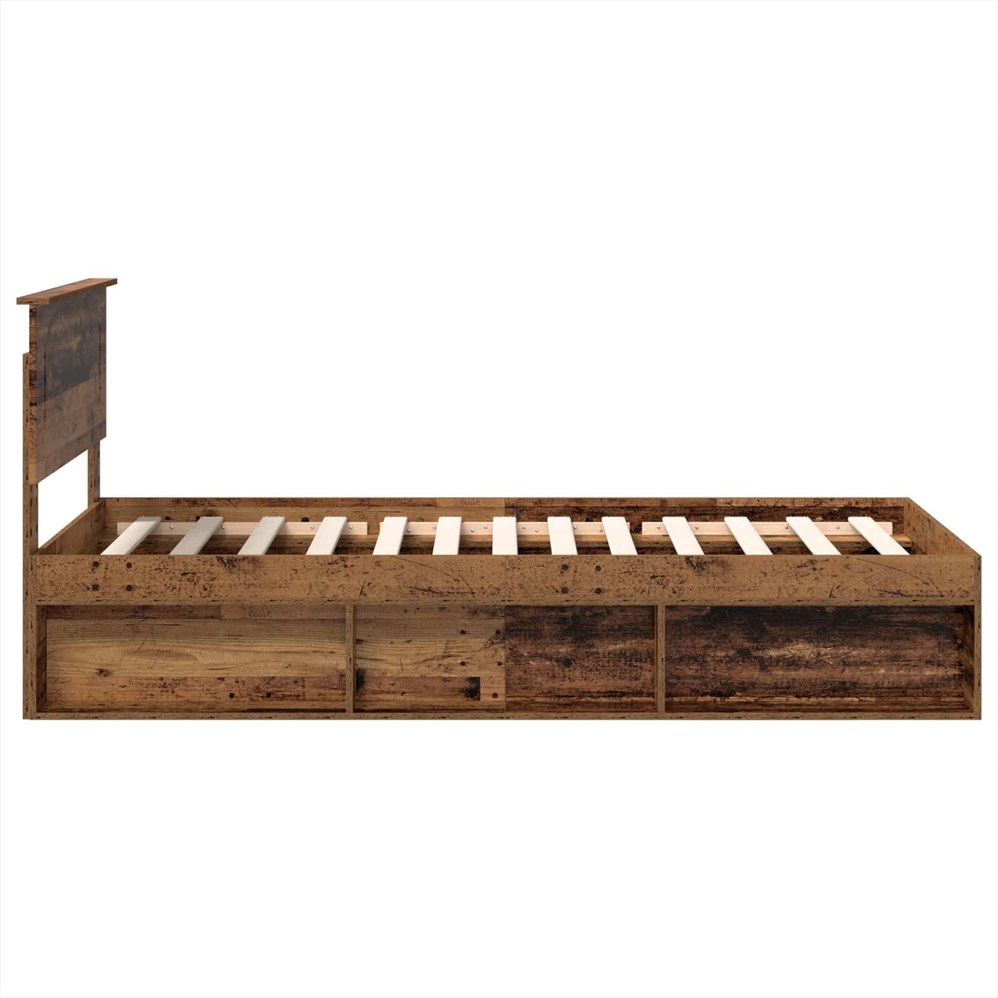 Bed Frame with Headboard Old Wood 90 x 200 cm Engineered wood