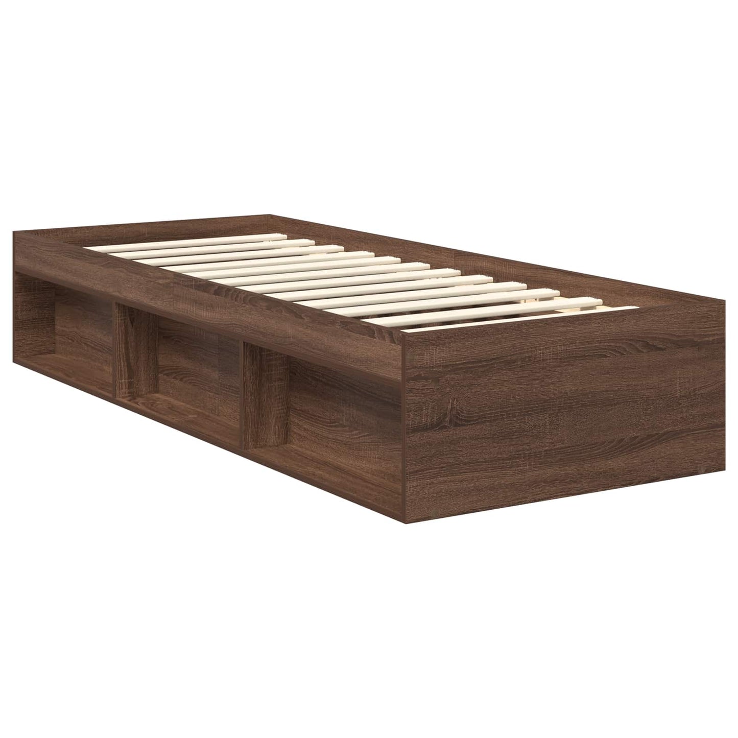 Bed Frame with Headboard Brown Oak 75 x 190 cm Engineered wood