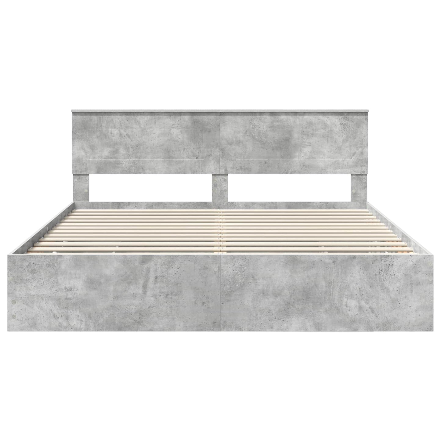 Bed Frame with Drawer Concrete Grey 180 x 200 cm Engineer Wood