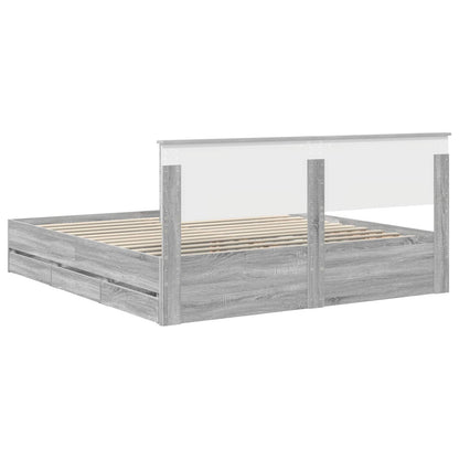 Bed Frame with Drawer Grey Sonoma 180 x 200 cm Engineer Wood