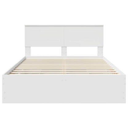 Bed Frame with Drawer White 160 x 200 cm Engineer Wood