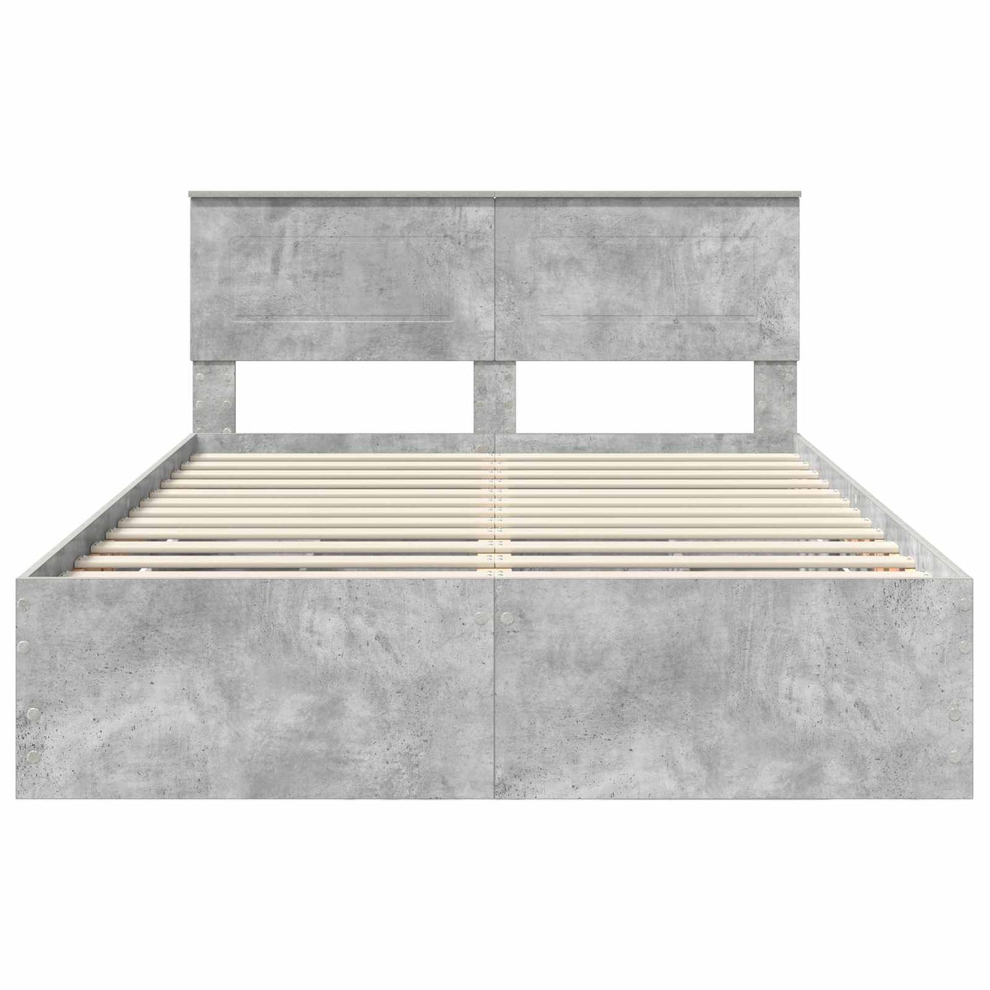 Bed Frame with Drawer Concrete Grey 160 x 200 cm Engineer Wood