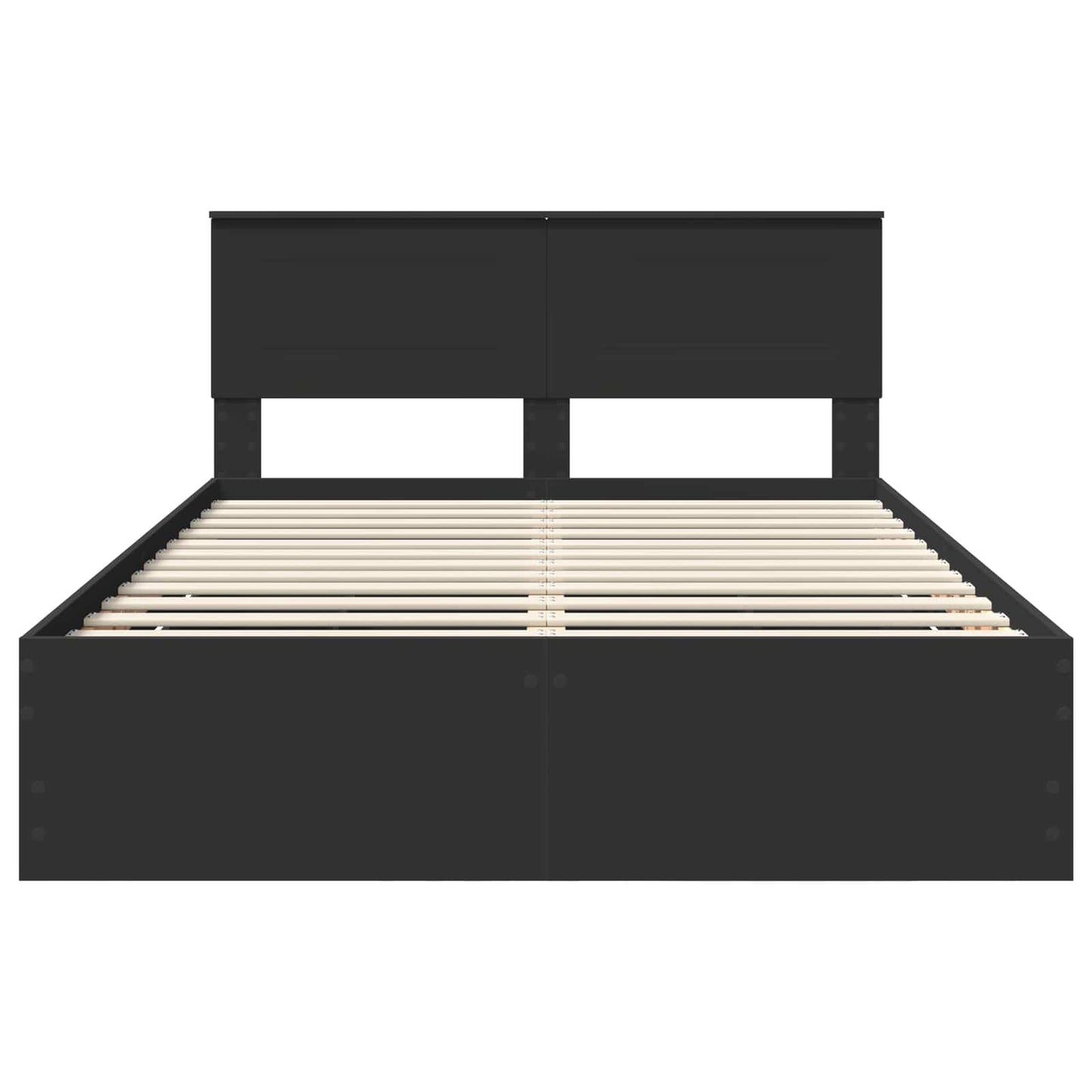 Bed Frame with Drawer Black 150 x 200 cm Engineer Wood