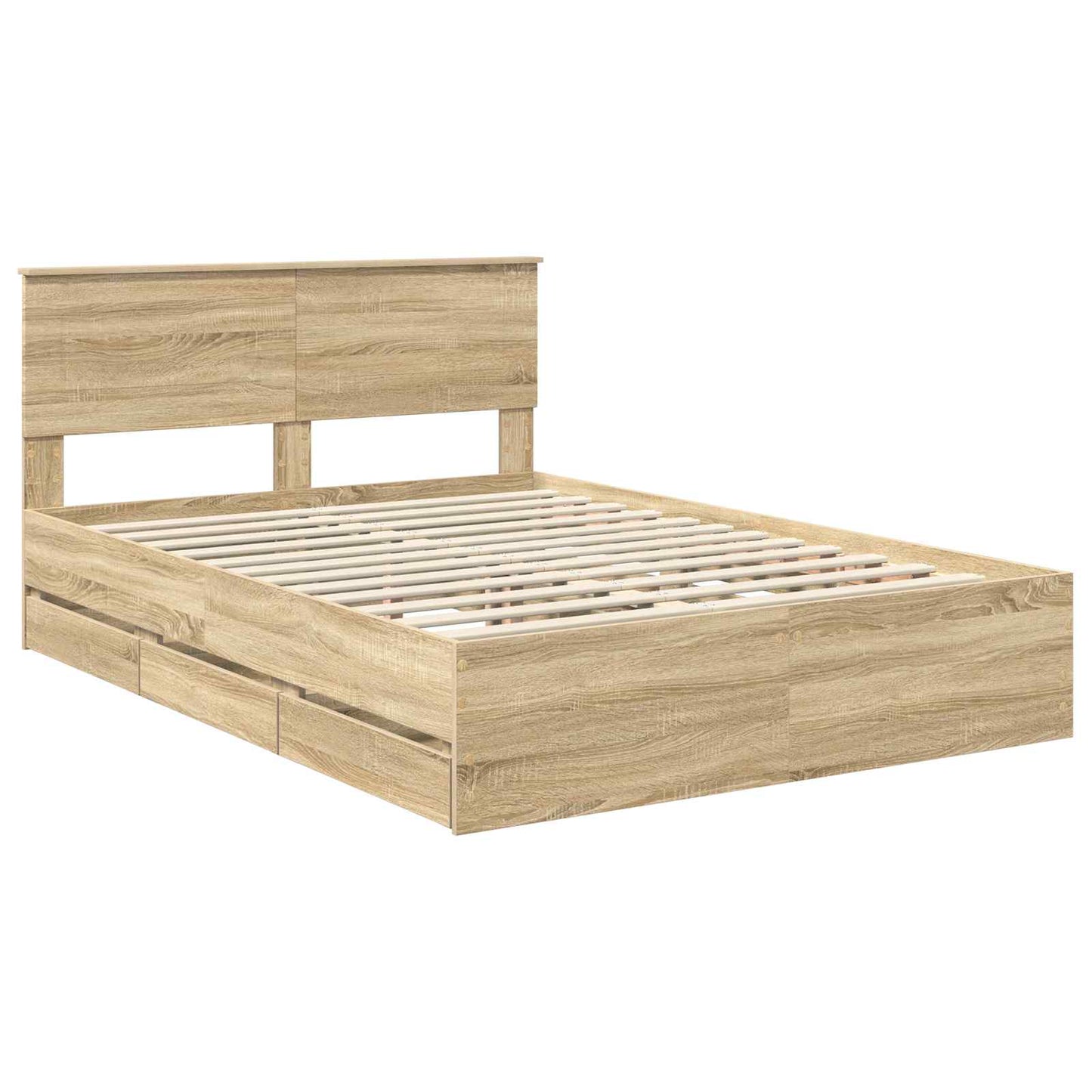 Bed Frame with Drawer Sonoma Oak 150 x 200 cm Engineer Wood